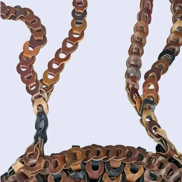 Vintage Leather Woven Shoulder Bag - Picture 4 of 8